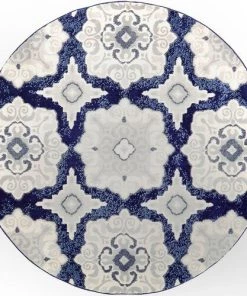 FAS Geometric Navy Blue Gray Ivory Soft Area Rugs All Area Rugs And Runners