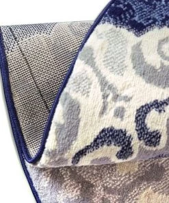 FAS Geometric Navy Blue Gray Ivory Soft Area Rugs All Area Rugs And Runners