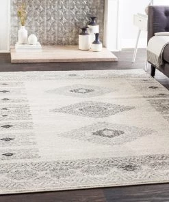 Camryn Boho Southwestern Area Rug Southwestern Ivory Gray White Black Area Rug All Area Rugs And Runners
