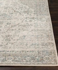 Carson Teal & Camel Vintage Traditional Gray Beige Cream Area Rug