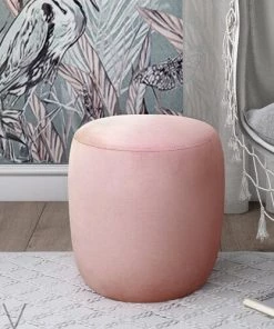 Modern Rugs And Decor Velvet Round Pouf