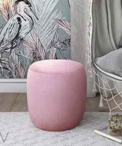 Modern Rugs And Decor Velvet Round Pouf