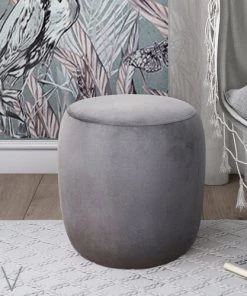 Modern Rugs And Decor Velvet Round Pouf