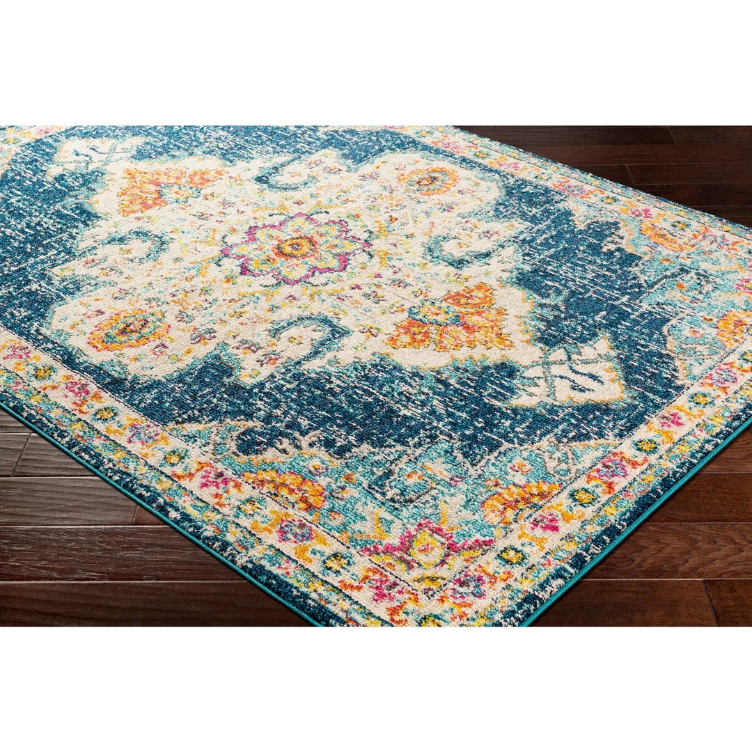 Chahira Navy & Saffron Vintage All Area Rugs And Runners Vintage Medallion Navy Ivory Multi-color Area Rug 5 Chahira Navy & Saffron Vintage All Area Rugs And Runners Vintage Medallion Navy Ivory Multi-color Area Rug