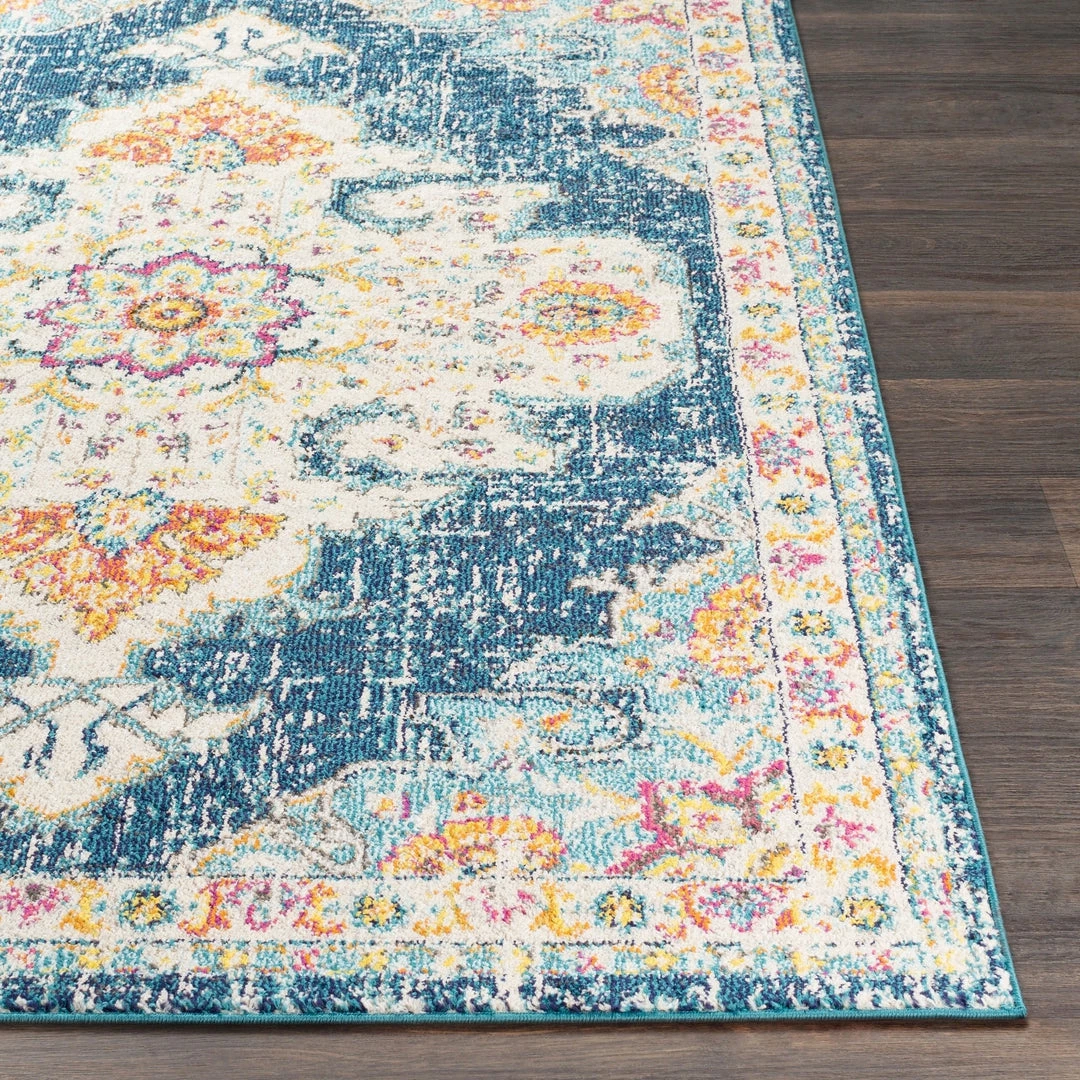 Chahira Navy & Saffron Vintage All Area Rugs And Runners Vintage Medallion Navy Ivory Multi-color Area Rug 3 Chahira Navy & Saffron Vintage All Area Rugs And Runners Vintage Medallion Navy Ivory Multi-color Area Rug