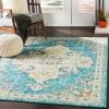 Chahira Teal Vintage Distressed Medallion All Area Rugs And Runners Vintage Medallion Teal Multi-color Area Rug