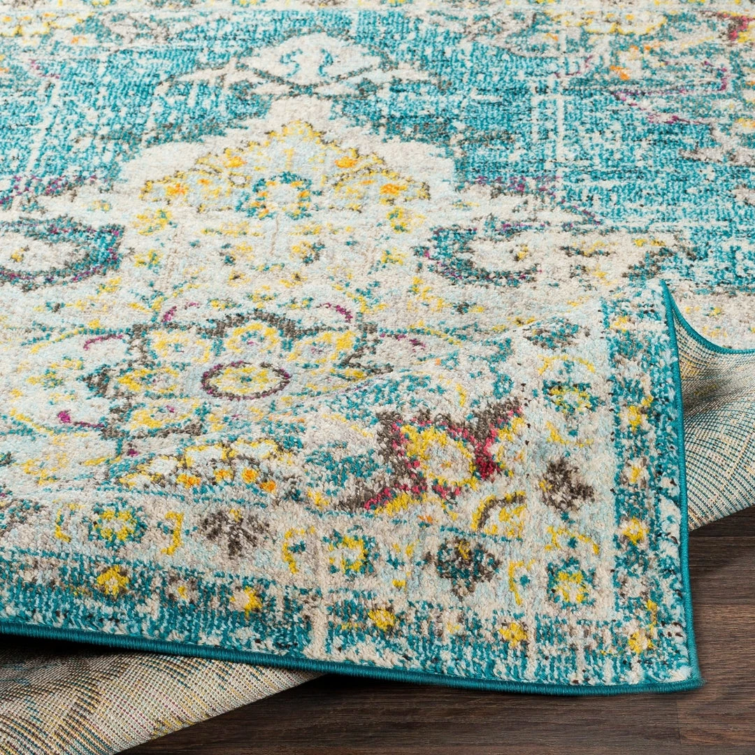 Chahira Teal Vintage Distressed Medallion All Area Rugs And Runners Vintage Medallion Teal Multi-color Area Rug 5 Chahira Teal Vintage Distressed Medallion All Area Rugs And Runners Vintage Medallion Teal Multi-color Area Rug