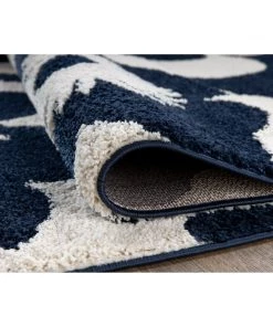 WRG Floral Navy Ivory Soft Shag Area Rug 12 WRG Floral Navy Ivory Soft Shag Area Rug