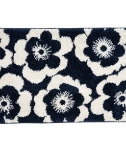 WRG Floral Navy Ivory Soft Shag Area Rug 10 WRG Floral Navy Ivory Soft Shag Area Rug