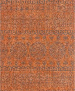 Well Woven Rust Modern Vintage Mediterranean Soft Area Rug
