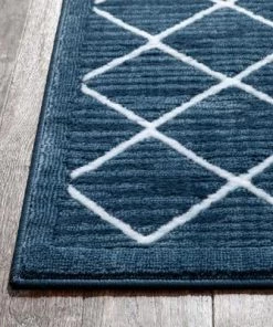 Well Woven Moroccan Lattice Trellis Blue Soft Area Rug All Area Rugs And Runners