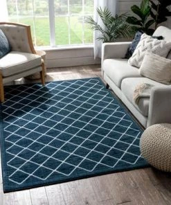 Well Woven Moroccan Lattice Trellis Blue Soft Area Rug All Area Rugs And Runners