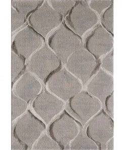 Domani Scene Transitional Charcoal Wave Or Brick Soft Area Rug