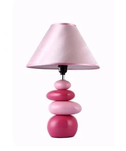 Modern Rugs And Decor 18 Inch Pink Rock Design Ceramic Table Lamp Home Décor