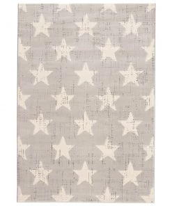 Ecarpetgallery Grey Star Pattern Modern Contemporary Soft Rug