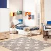 Ecarpetgallery Grey Star Pattern Modern Contemporary Soft Rug