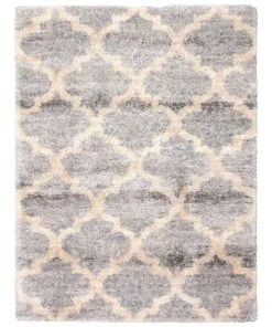 Ecarpetgallery Modern Contemporary Grey Trellis Shag Area Rug All Area Rugs And Runners