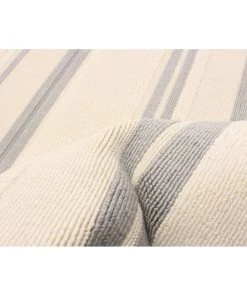 Ecarpetgallery Indoor/ Outdoor Ivory Blue Nsvy Stripes Soft Rug All Area Rugs And Runners