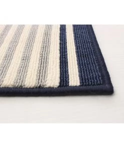 Ecarpetgallery Indoor/ Outdoor Ivory Blue Nsvy Stripes Soft Rug All Area Rugs And Runners