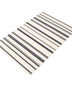 Ecarpetgallery Indoor/ Outdoor Ivory Blue Nsvy Stripes Soft Rug All Area Rugs And Runners