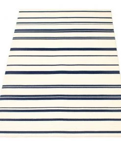 Ecarpetgallery Indoor/ Outdoor Ivory Blue Nsvy Stripes Soft Rug All Area Rugs And Runners