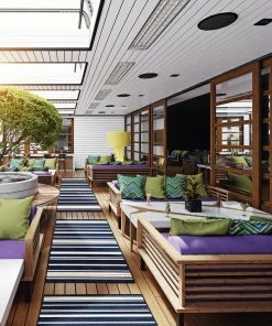 Ecarpetgallery Indoor/ Outdoor Ivory Blue Nsvy Stripes Soft Rug All Area Rugs And Runners