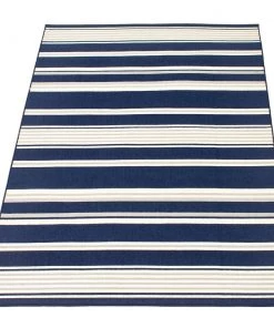 Ecarpetgallery Indoor/ Outdoor Ivory Blue Nsvy Stripes Soft Rug All Area Rugs And Runners