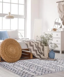 Ecarpetgallery All Area Rugs And Runners Moroccan Blue Grey Casual Soft Rug