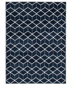 Ecarpetgallery All Area Rugs And Runners Geometric Navy Blue Modern Contemporary Soft Rug