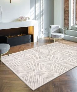 Ecarpetgallery All Area Rugs And Runners Ivory Geometric Casual Soft Rug