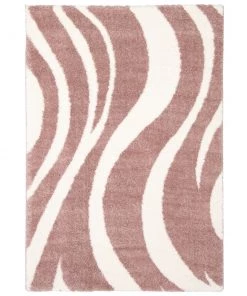 Ecarpetgallery Modern Contemporary Shag Pink Ivory Area Rug All Area Rugs And Runners