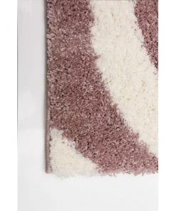Ecarpetgallery Modern Contemporary Shag Pink Ivory Area Rug All Area Rugs And Runners