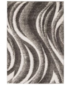 Ecarpetgallery Modern Contemporary Shag Pink Ivory Area Rug All Area Rugs And Runners