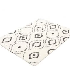 Ecarpetgallery Ivory Dark Grey Modern & Contemporary Soft Shag Area Rug All Area Rugs And Runners