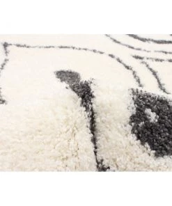 Ecarpetgallery Ivory Dark Grey Modern & Contemporary Soft Shag Area Rug All Area Rugs And Runners