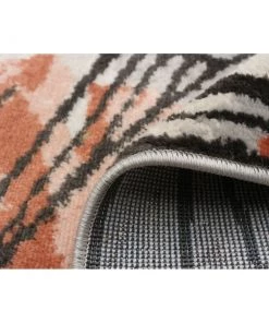 Ecarpetgallery Modern Floral Grey Orange Soft Rug