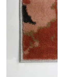 Ecarpetgallery Modern Floral Grey Orange Soft Rug