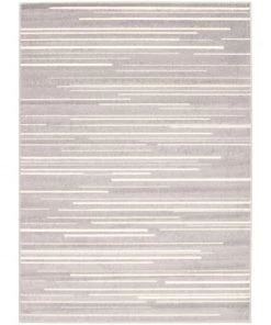 Ecarpetgallery Cream Silver Stripes Fika Casual Soft Rug All Area Rugs And Runners