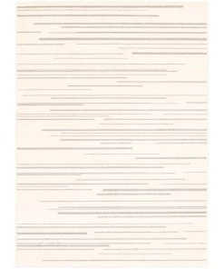 Ecarpetgallery Cream Silver Stripes Fika Casual Soft Rug All Area Rugs And Runners