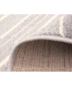 Ecarpetgallery Cream Silver Stripes Fika Casual Soft Rug All Area Rugs And Runners