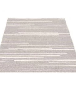 Ecarpetgallery Cream Silver Stripes Fika Casual Soft Rug All Area Rugs And Runners