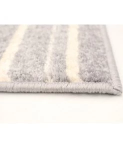 Ecarpetgallery Cream Silver Stripes Fika Casual Soft Rug All Area Rugs And Runners