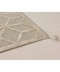 Ecarpetgallery All Area Rugs And Runners Flat-Weave Kalista Beige, Light Khaki Silk, Wool Kilim Area Rug