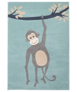 Ecarpetgallery Aqua Animal Monkey Kids Transitional Soft Rug All Area Rugs And Runners