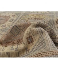 Ecarpetgallery Hand-knotted Antalya Vintage Light Khaki Wool Soft Rug