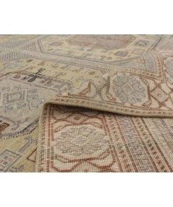 Ecarpetgallery Hand-knotted Antalya Vintage Light Khaki Wool Soft Rug