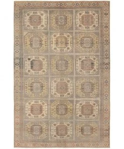 Ecarpetgallery Hand-knotted Antalya Vintage Light Khaki Wool Soft Rug