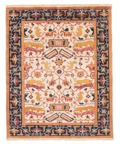Ecarpetgallery Premium Hand-knotted Heritage Cream Wool Soft Rug