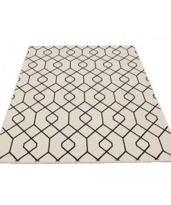 Ecarpetgallery White Navy Trellis Modern Contemporary Soft Rug All Area Rugs And Runners