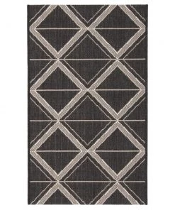 Ecarpetgallery Black Gray Geometric Indoor/ Outdoor Soft Rug All Area Rugs And Runners